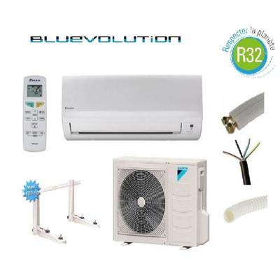 3500W R32 bluevolution reversible klimaanlage FTXF35A + 5 meter installationskit + wandhalterung Image