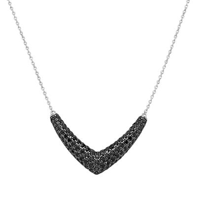 Collier "mit Zirkonia oder Spinell, Silber 925", schwarz, GIORGIO MARTELLO MILANO, Halsketten, Damen, 45cm, Silber 925 (