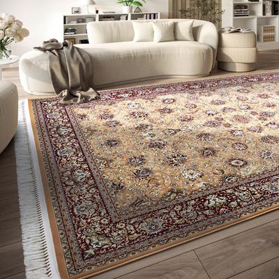 Teppich VILLEROY & BOCH "Alfred", rot (rot beige), B:190cm H:7mm L:285cm, Polypropylen, Teppiche, Orientalisch, Fransen, Wohnzimmer, Schlafzimmer, Klassisch, Kurzflor Image