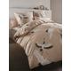 Bettwäsche HEINE HOME Gr. 3, beige (sand, gemustert), B/L: 155cm x 220cm, 2-teilige Garnitur St., 2-teilige Garnitur St., Renforcé, B/L: 80cm x 80cm, Renforcu00e9, 100% Baumwolle, Bettwäsche