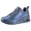 Sneaker SKECHERS "UNO-GALACTIC GAL", Damen, Gr. 41, blau (graublau metallic), Lederimitat, metallic, schimmernd, sportlich, Schuhe, Freizeitschuh, Keilsneaker, Schnürschuh mit Skech Air Ausstattung