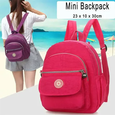 Women Nylon Mini Backpack Purse Small Backpack Shoulder Rucksack Outdoor Travel Bag