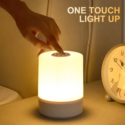 Rechargeable LED Table Lamp Touch Dimming Night Light Bedroom Bedside Light Baby Nursery Light Mini