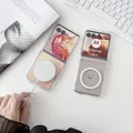 Per Motorola Razr 50 Ultra 60 50U Magsafe Custodia Trasparente Pieghevole Antiurto Ricarica Senza Fili Magnetica Copertura Dura Accessori