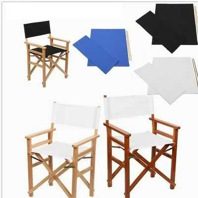 Canvas Replacement Beige Casual Director Movie Chair Covers Kit Seat And Back Easy To Clean For Home