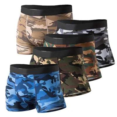 Marke Tarnung sexy Unterwäsche Männer Militär Herren Baumwolle Boxer Höschen xxxl grau Boxershorts Image