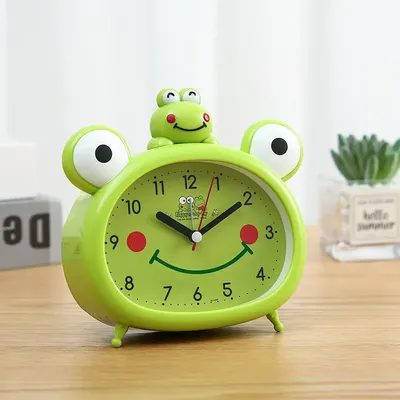 Jungen Wecker Cartoon kleinen Frosch Design niedlichen Mädchen Studentinnen verwenden Nachttisch stille Uhr Schlafzimmer Weck alarm zd502