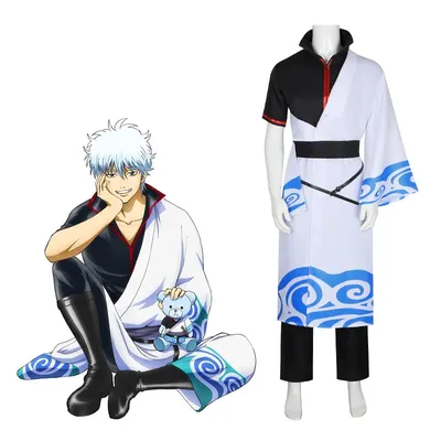 Anime Cosplay Kostüme Sakata Gintoki Cosplay Kostüm Kimono Halloween Karneval Party Silber Seele Image