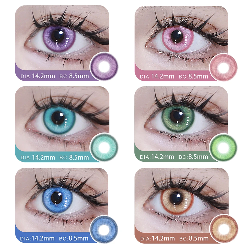 Abgestufte 1 Paar farbige Kontaktlinsen Halloween Cosplay Softlens 14,2 mm 6 Monate Image