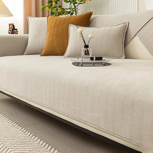 Fischgräten-Chenille-Stoff wasserdicht Antifouling-Sofabezüge - elegantes und langlebiges Design - schützt vor Verschüttetem, Flecken und Kratzern Image