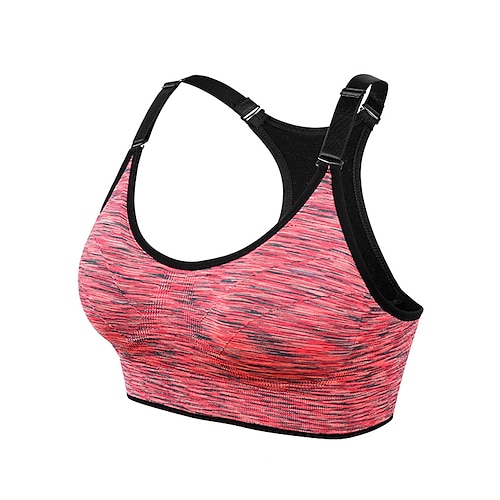 Damen Gepolsterter BH Gepolstertes Tank-Top Sport-BH Rundhalsausschnitt Gewichtsverlust Bequem Freiheit Racerback Ärmellos Leichter Halt Sport Tarnung Sport-BHs BH-Top Für Fitnesstraining Tanz Laufen Image