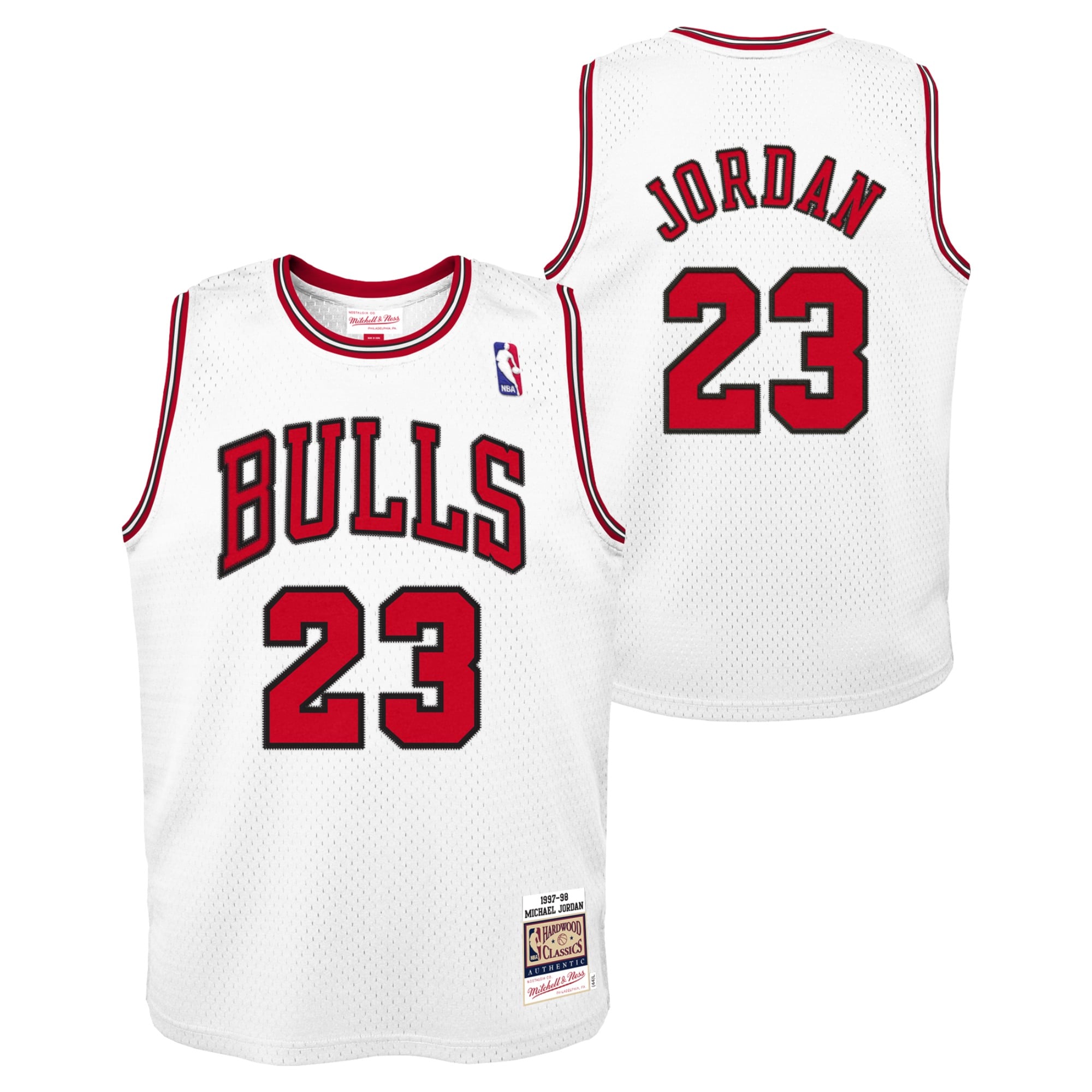 Maillot authentique NBA Michael Jordan 1997 Chicago Bulls par Mitchell & Ness - Jeunes - unisexe Taille: L (14/16)