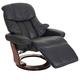 Robas Lund MCA Relaxsessel Calgary 2, Fernsehsessel Sessel, Echtleder 150kg belastbar ~ schwarz, Walnuss-Optik