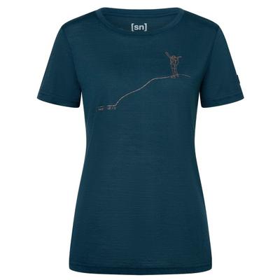 super.natural - Women's Gipfelglück Tee - Merinoshirt Gr M blau Image