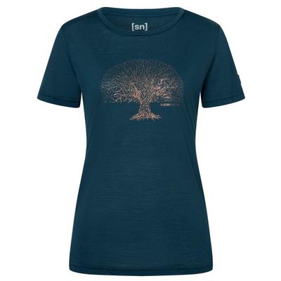 super.natural - Women's Tree of Knowledge Tee - Merinoshirt Gr M blau Image