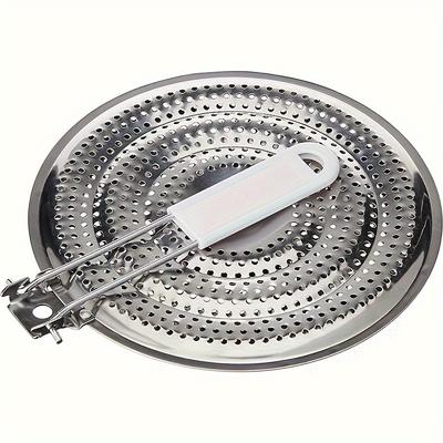 TEMU Stainless Steel Double Thickening Heat Diffuser Reducer Plate For Electric And Gas Stovetops - Kitchen Heat Diffuser Reducer Plate Image