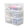 Iris Ohyama - 30L Plastik Aufbewahrungsboxen mit Deckel, 6 große stapelbare Boxen, BPA-frei,