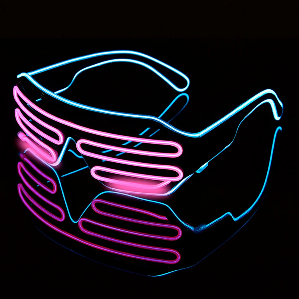 Future Punk Cyber LED leuchtende Brille Neon Glow In The Dark Brille für Club Bar Party Disco Dance Bühne Atmosphäre Requisiten Image