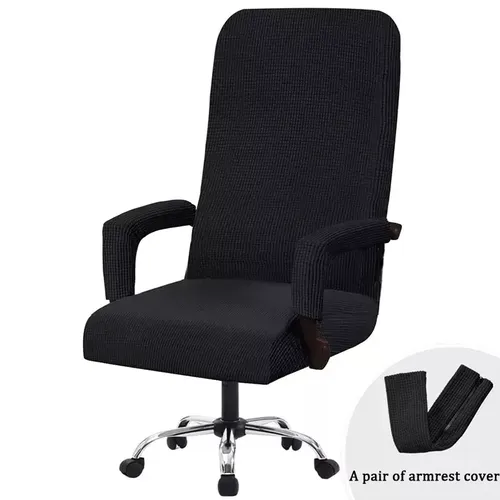 Housse de chaise d'ordinateur de bureau élastique, moderne, Anti-salissure, rotative, amovible, avec accoudoirs, 3 pièce/ensemble
