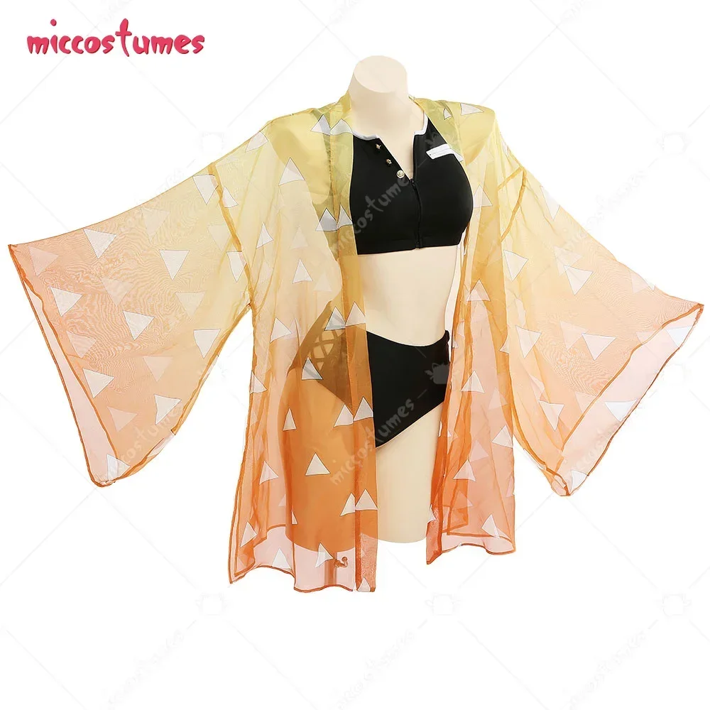 Haikyuu – maillot de bain deux pièces à lacets, col en V, taille haute, Anime Cosplay, Kimono, Cover-Up pour les maillots de bain