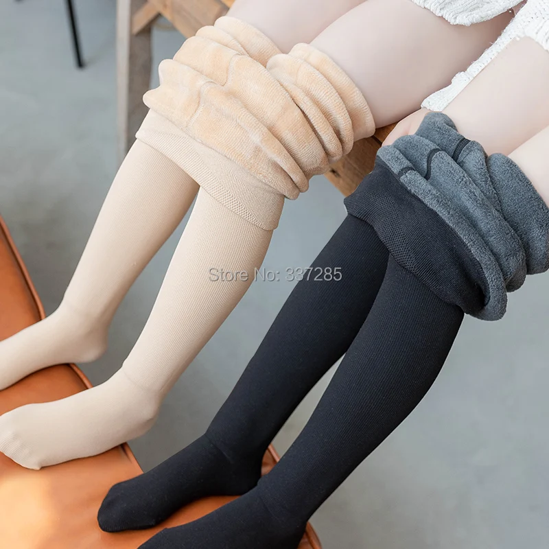 Winter wärmer Strumpfhose für Mädchen Kinder Strümpfe tanzen Strumpfhosen Baby Kind sowie Samt Streifen Polar Fleece Futter Leggings Image