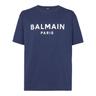 Balmain Mens Logo Print T-Shirt in Navy Cotton - Size Small | Balmain Sale | Discount Designer Brands