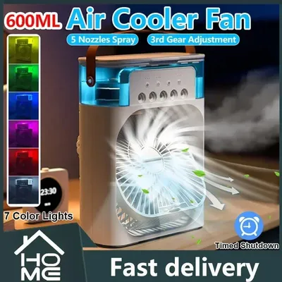 Portable 3 In 1 Fan AIr Conditioner Household Small Air Cooler LED Night Lights Humidifier Air