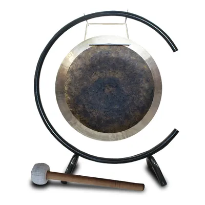 16''/40cm Wind Gong with C-type Stand Bronze Professional Sound for Sound Therapy and Meditation Practice