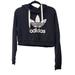 Adidas Tops | Adidas Big Logo Trefoil Cropped Hoodie Sweatshirt Black Womens Medium | Color: Black/White | Size: M