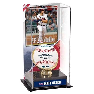 Vitrine mit goldenem Handschuh von Matt Olson aus den Atlanta Braves mit Bild Image