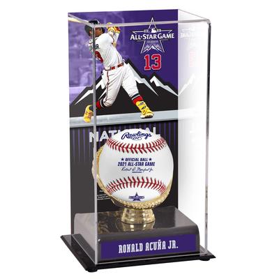 Vitrine mit goldenem Handschuh von Ronald Acuna Jr., Atlanta Braves, 2021 MLB All-Star Game, mit Bild Image