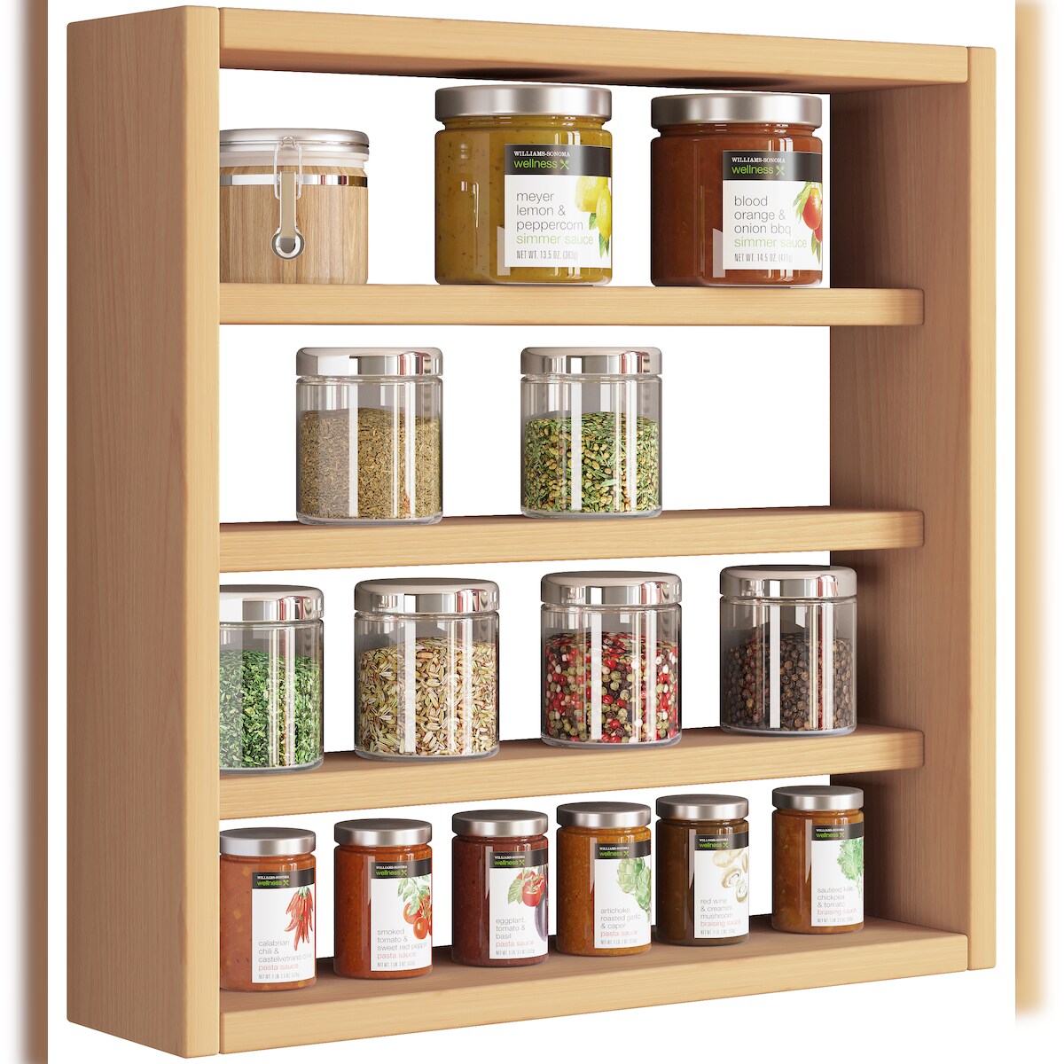 VCM Holz Wandregal Gewürzregal Regal Küche Esaldi S Image