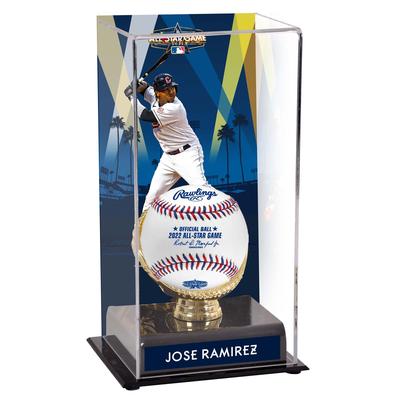 Vitrine mit goldenem Handschuh von Jose Ramirez, Cleveland Guardians, 2022 MLB All-Star Game, mit Bild Image