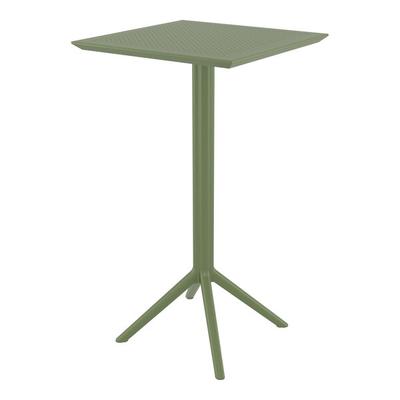 Siesta Sky 23 5/8" Square Olive Green Bar Height Foldable Table