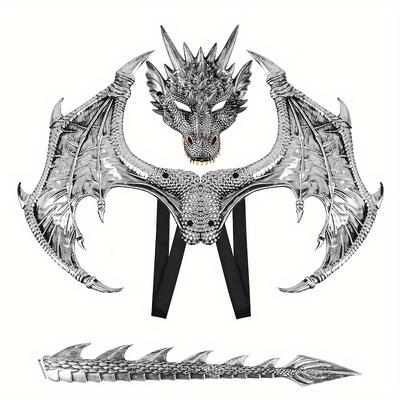 TEMU Newly Upgraded Rp Dragon Suit Party Decoration Tail Mask Suit Cosplay