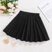 TEMU Solid Color Pleated Skirt, High Waist Casual Mini Skirt, Women's Clothing