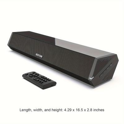 TEMU Bestisan Se07 Sound Bars For Tv, 16'/50w Small Soundbar For Tv, 2 Drivers In Tv Sound Bar With Depths Sound Enhanced/dsp/bass+/3eq, Surround Sound Speakers For Tv Works With Arc/optical/bt 5.0