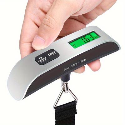 TEMU 1pc Electronic Luggage Scale, Lcd Display Portable Handheld Electronic Scale, High Pressure Postal Luggage Hanging Scale