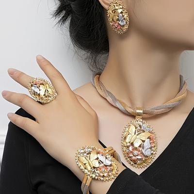 TEMU Longqu Chic Urban Fashion Jewelry Set For Women - Zinc Alloy, & Celebrations