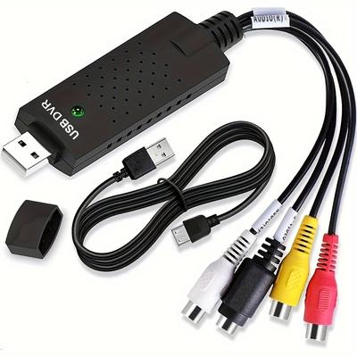 TEMU Vhs To Digital Converter, Usb 2.0 Audio Video Capture Old Vhs Mini Dv Hi8 Dvd Vcr To Digital Converter For , Pc Support Windows 2000/10/ 8/7/vista/xp/