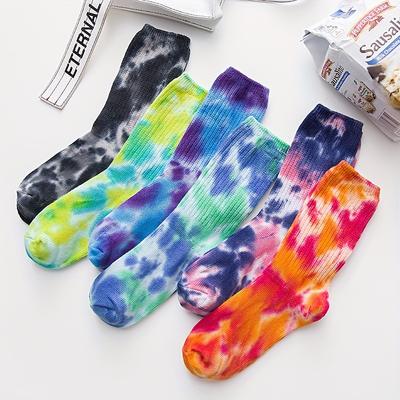 TEMU 6 Pairs Tie Dye Crew Socks, Trendy Mid Tube Socks, Women's Stockings & Hosiery