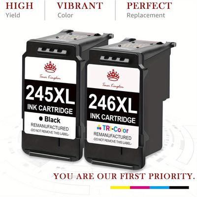 TEMU 2pcs Compatible 245xl 246xl Ink Cartridge Replacement For Pg-245xl Cl-246xl 243xl 244xl For Mx492 Mx490 Mg2522 Mg2922 Mg2520 Mg2920 Mg2420 Tr4520 Ts3122 Printer Black Color