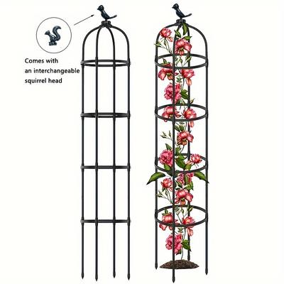 TEMU Jcjx Adjustable Garden Trellis For Climbing Plants - Multifunctional Plastic Support Structure For Potted Flowers, Vines, And Vegetables - Indoor And Outdoor Plant Tower With Bird Decor