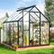 TEMU Viwat 6x7.5 Ft Greenhouse For Outdoors, Polycarbonate Greenhouse With Quick Setup Structure And Roof Vent, Aluminum Large Walk-in Greenhouse For Outside Garden Backyard, Black