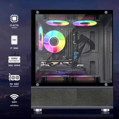 TEMU Stgaubron Gaming Desktop Pc,core I7 3.4g Up To 3.9g,32g 1t Ssd, 16g Gddr5,600m Wifi, Wireless 5.0,rgb Fan X 5,rgb Keyboard&mouse,rgb Mouse Pad,rgb Wireless Sound Bar,w10h64