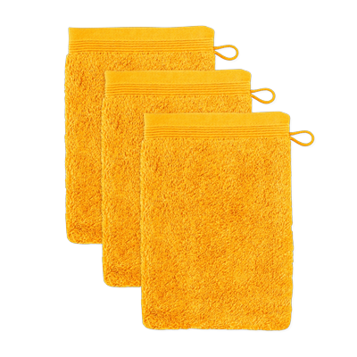 Möve Waschhandschuh Superwuschel 3er Pack gold Image