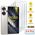 2-4 pezzi di vetro temperato per Xiaomi Poco F6 Pro F5 F4 GT F3 X6 Pro X5 X4 GT X3 NFC M6 C65 protezione dello schermo copertura protettiva in vetro