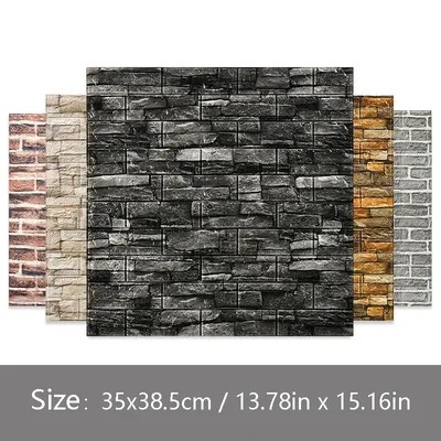 38,5 cm * 35cm 3d PVC Wohnzimmer Dekoration Home Schaum selbst klebende Paneele wasserdichte Wanda uf kleber Ziegel Muster Tapete Image