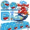 Flugzeug Geburtstag Party Supplies Flugzeug Party Pappteller Servietten Ballon Flugzeug Tischdecke Geschirr für Babyparty Dekore