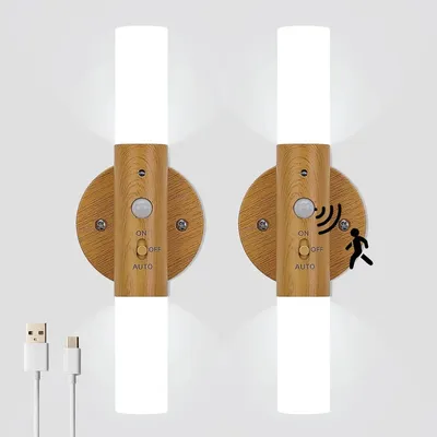 Rechargeable Motion Sensor Night Lights: 2200mAh Battery Operated Wall Sconces Magnetic Wall Lights Wireless Stairway Lights